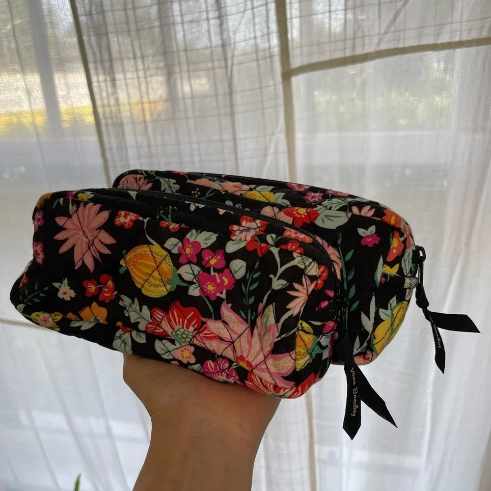 Pair of Vera Bradley Tangerine‎ Twist Cosmetic Toiletry Bags